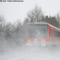 031 Triebwagen 628 624 mit Schneeverwehungen in Beetenbrück