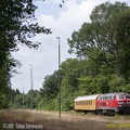 026 - 218 473 mit Funkmesswagen in der Heide - Einfahrt Bad Fallingbostel