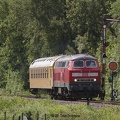 021 - 218 473 mit Funkmesswagen in der Heide - Ausfahrt Hodenhagen