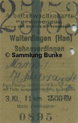 001 Arbeiter-Wochenkarte Wolterdingen - Schneverdingen