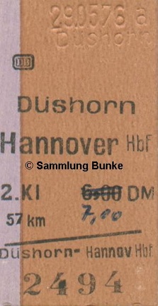 005 Einfache Fahrt Düshorn - Hannover Hbf