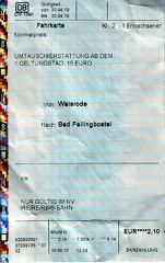 016 Einzelfahrschein Walsrode - Bad Fallingbostel