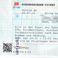 018 Niedersachsen-Ticket für 4 Personen