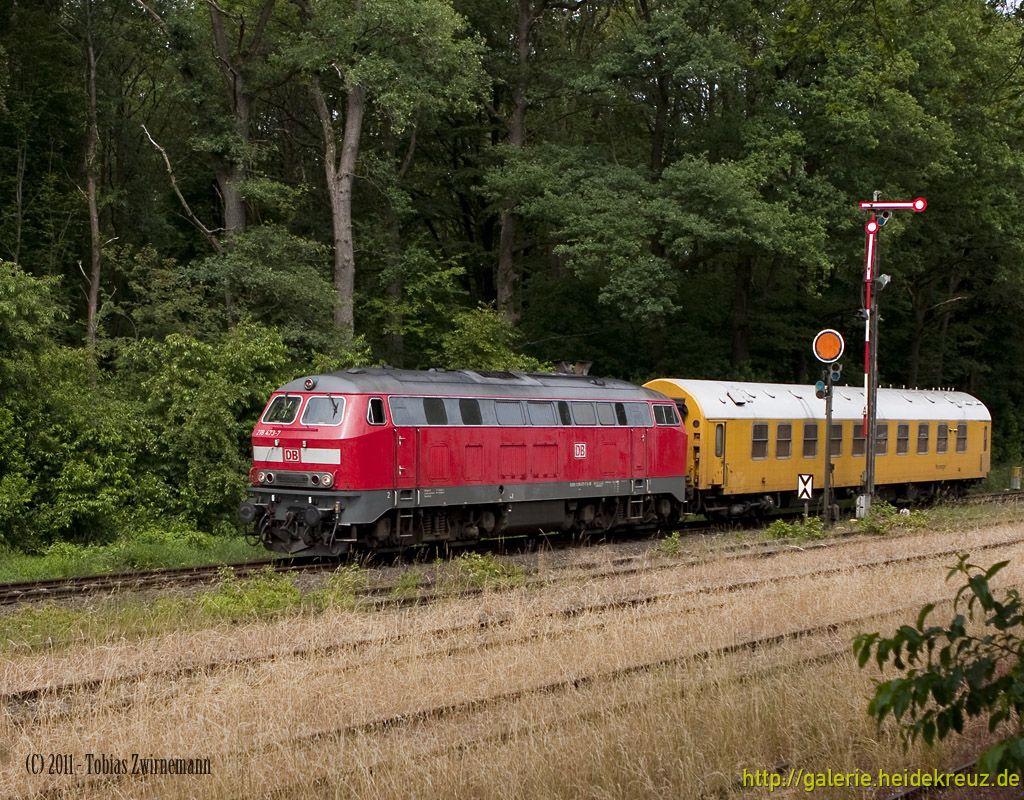 032 - 218 473 mit Funkmesswagen auch am 10.06.2011 in der Heide - Ausfahrt Bad Fallingbostel